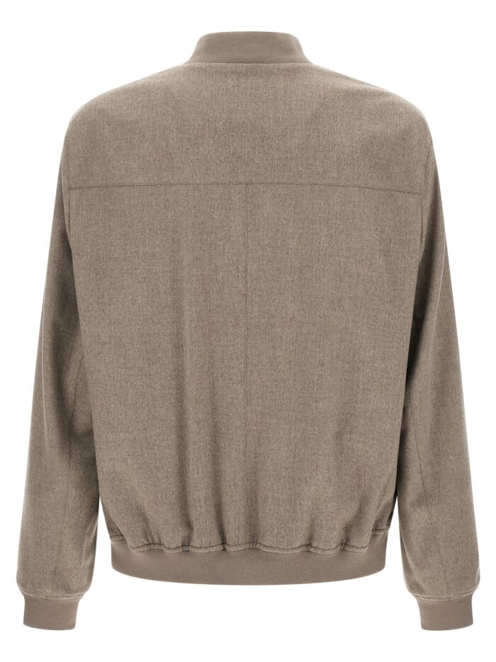 Brunello Cucinelli Light Flannel Bomber Jacket