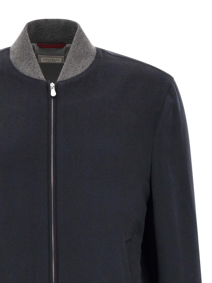 Brunello Cucinelli Light Flannel Bomber Jacket