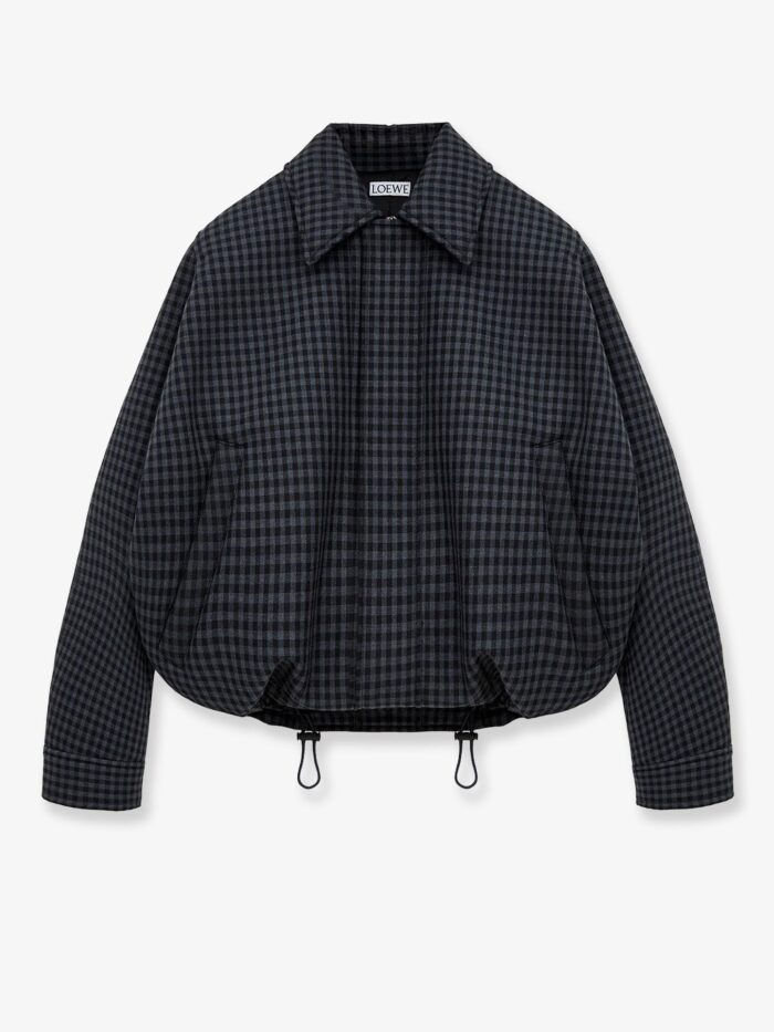 loewe lightweight wool jacket with a check pattern LOEWE Lightweight Wool Jacket With A Check Pattern