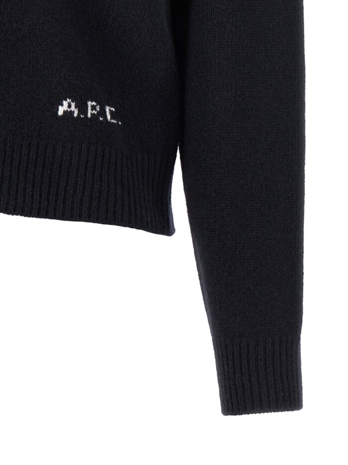 A.P.C. Lila' Wool Cardigan With Logo Intarsia