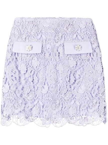 Lilac Guipure Mini Skirt