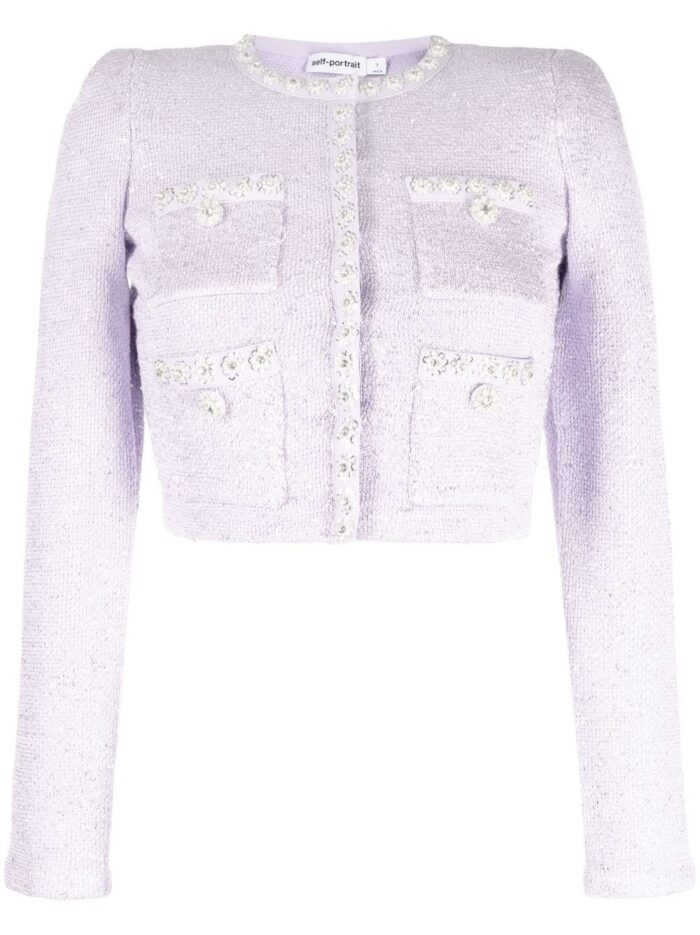 Lilac Sequin Knit Cardigan