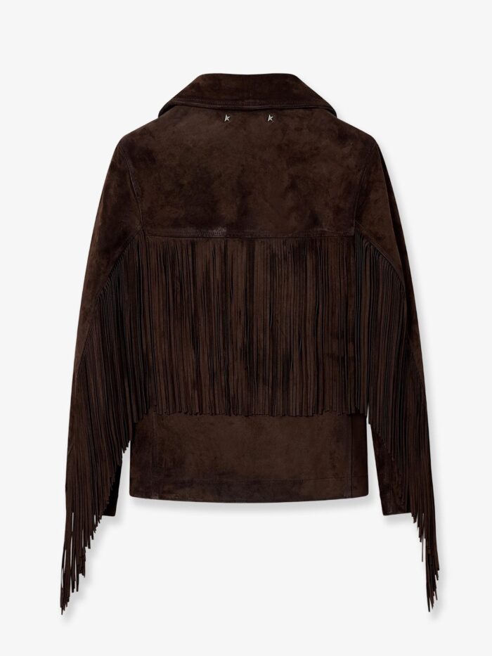 Golden Goose Deluxe Brand Linda Journey Waxed Suede Jacket With Fringes