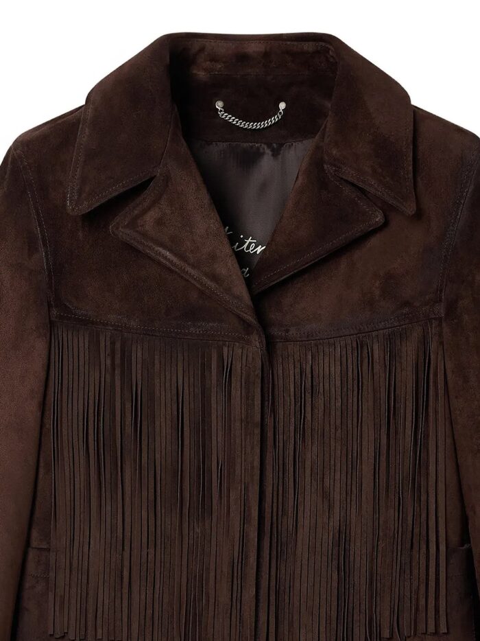 Golden Goose Deluxe Brand Linda Journey Waxed Suede Jacket With Fringes