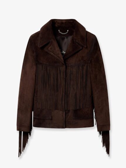 Golden Goose Deluxe Brand Linda Journey Waxed Suede Jacket With Fringes