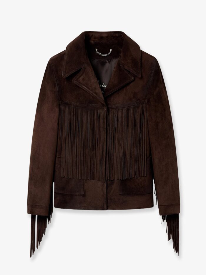 golden goose deluxe brand linda journey waxed suede jacket with fringes Golden Goose Deluxe Brand Linda Journey Waxed Suede Jacket With Fringes