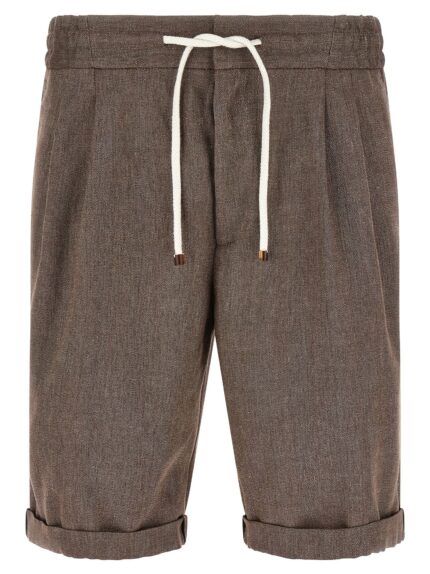 Brunello Cucinelli Linen And Wool Bermuda Shorts
