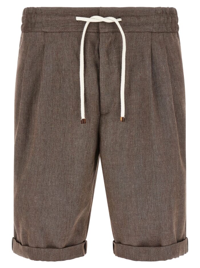 Brunello Cucinelli Linen And Wool Bermuda Shorts