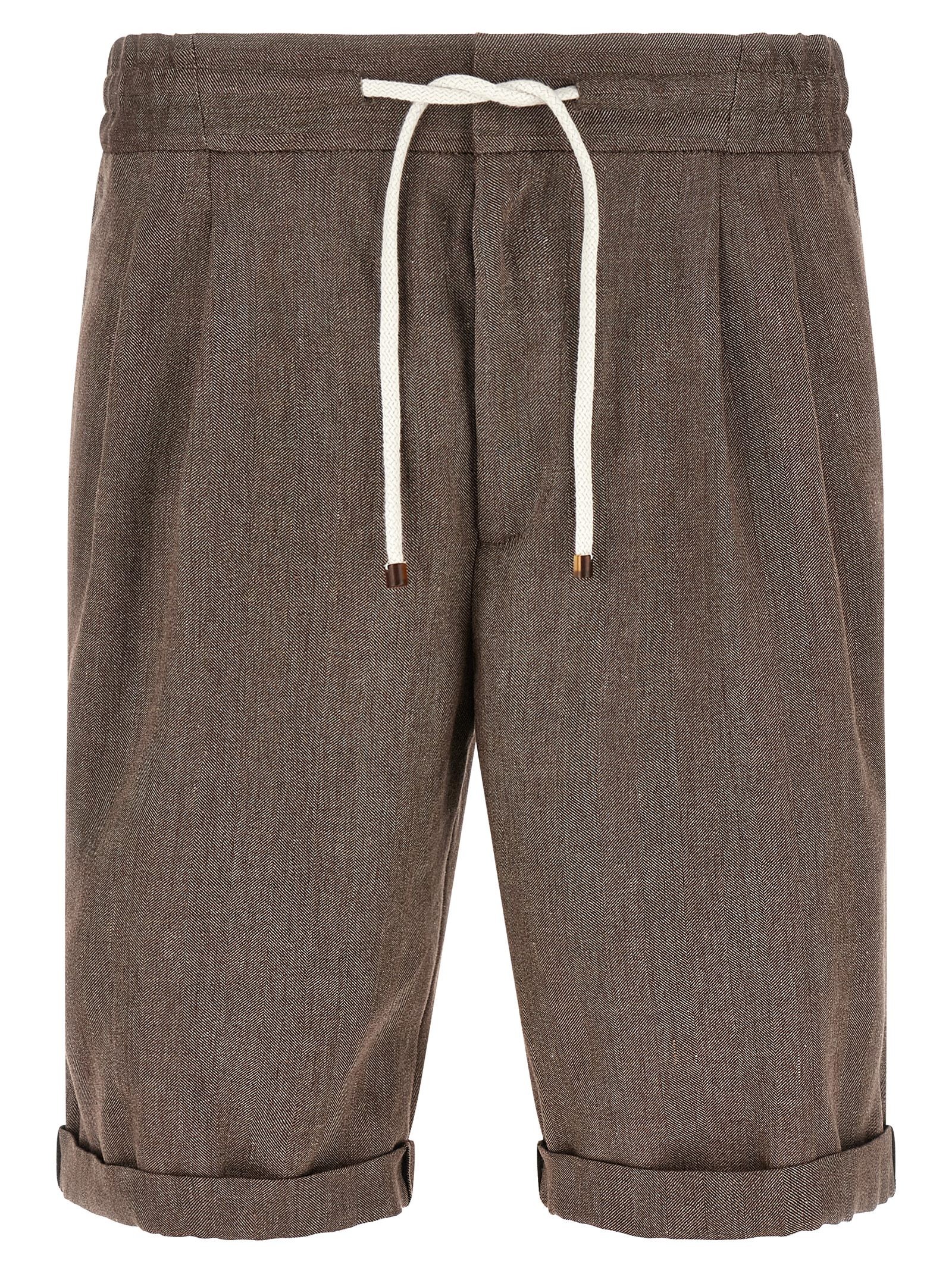 Brunello Cucinelli Linen And Wool Bermuda Shorts