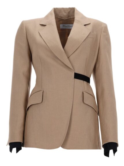 Max Mara LINEN "SLING" DOUBLE-BREASTED BLAZER