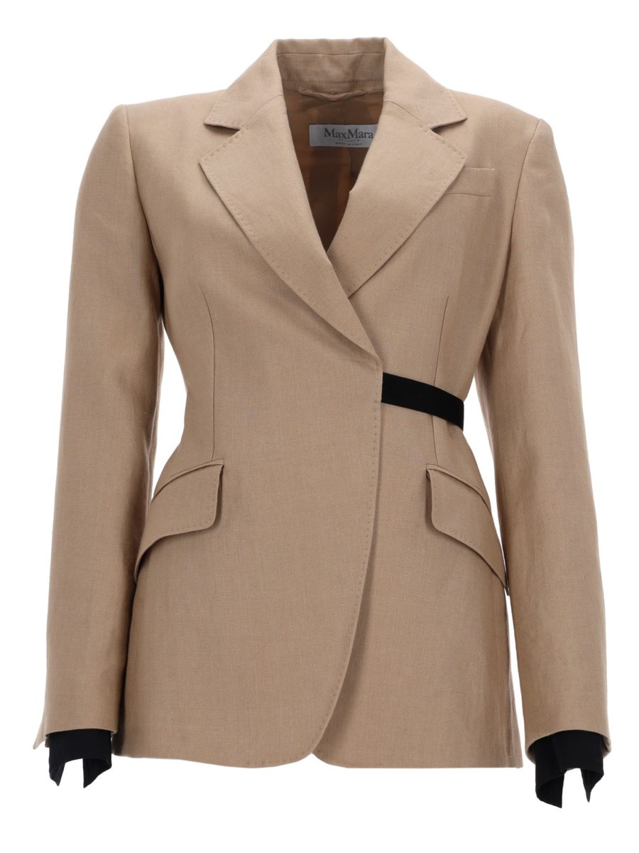 Max Mara LINEN "SLING" DOUBLE-BREASTED BLAZER