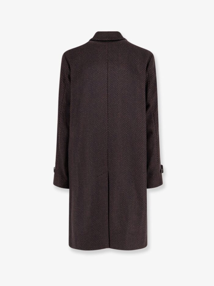 Hevo Loconia Wool Blend Coat With Herringbone Pattern