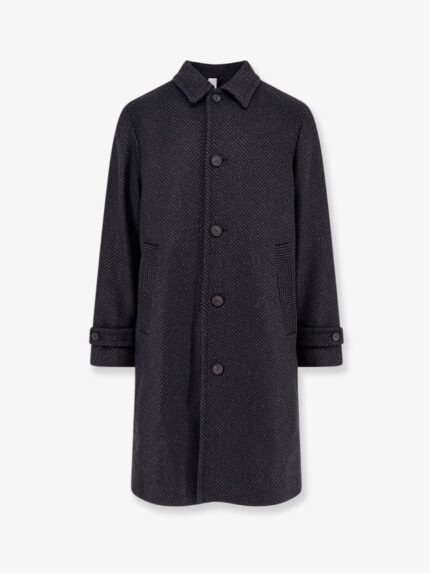 Hevo Loconia Wool Blend Coat With Herringbone Pattern
