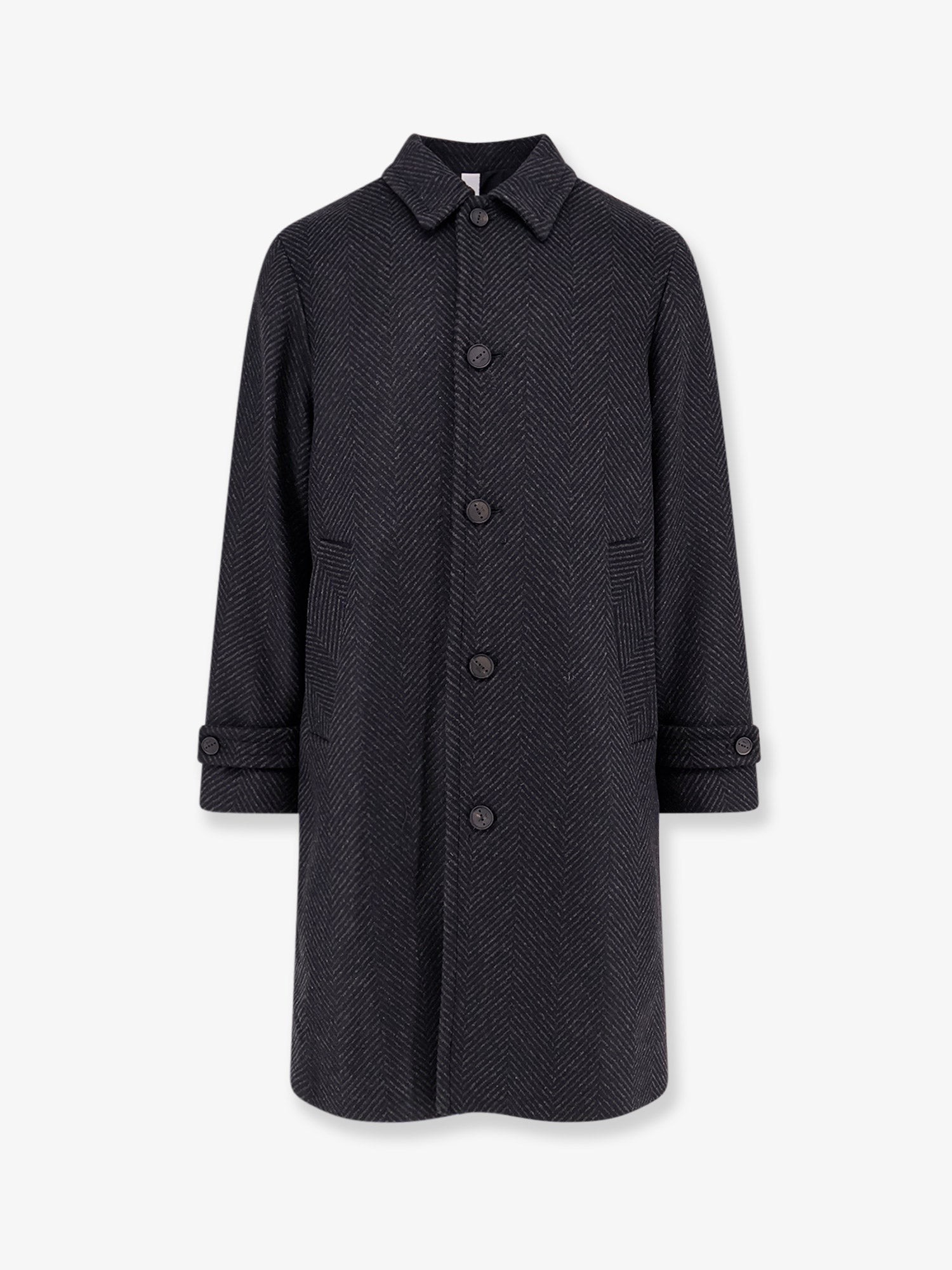 Hevo Loconia Wool Blend Coat With Herringbone Pattern