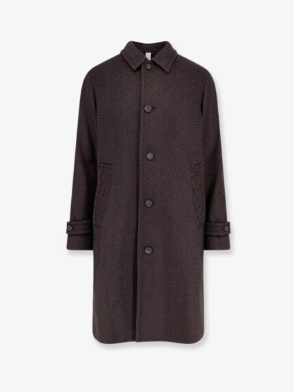 Hevo Loconia Wool Blend Coat With Herringbone Pattern