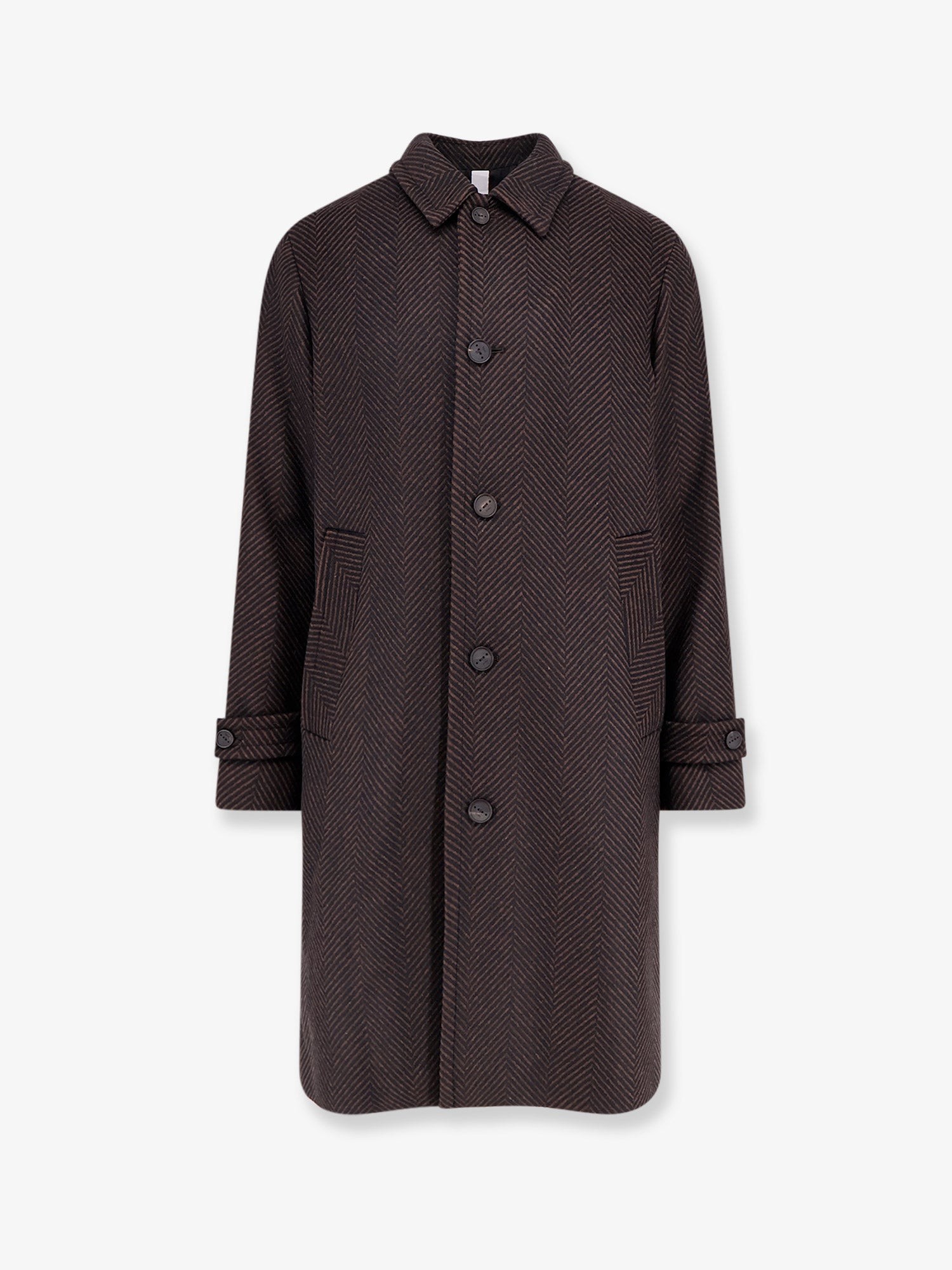 Hevo Loconia Wool Blend Coat With Herringbone Pattern