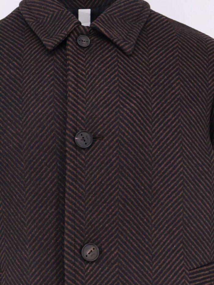 Hevo Loconia Wool Blend Coat With Herringbone Pattern