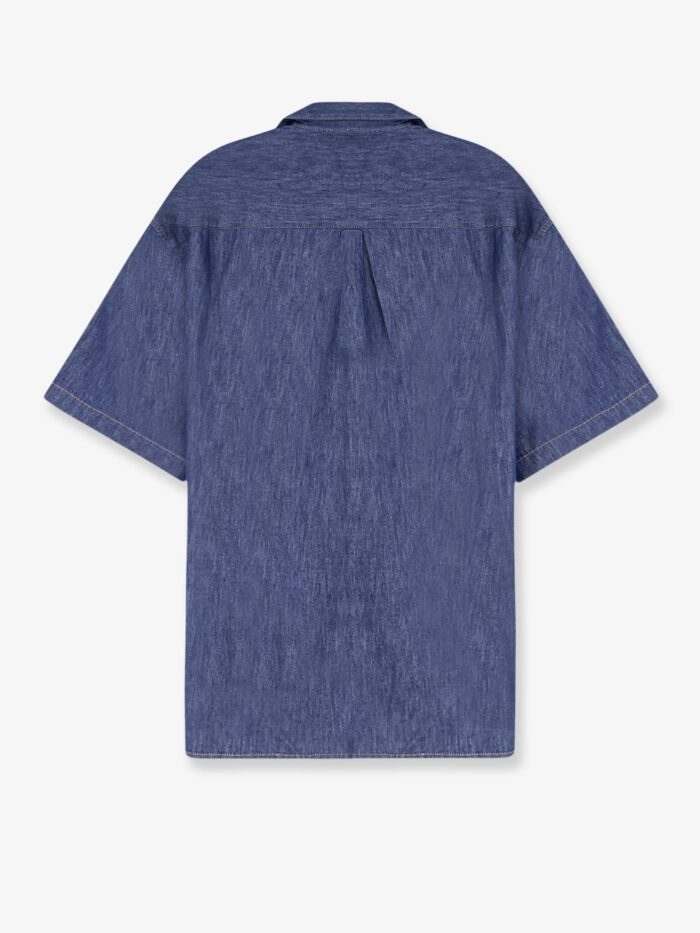 LOEWE Blue Denim Shirt With Embroidered Anagram Logo