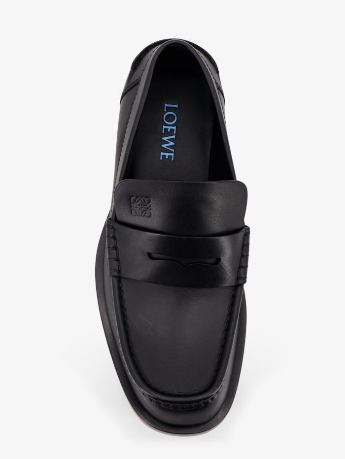 LOEWE Bobine Leather Loafers With Engraved Anagram Logo