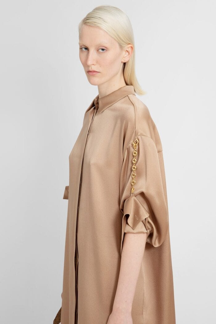 LOEWE Chain Shirt Dress In Silk