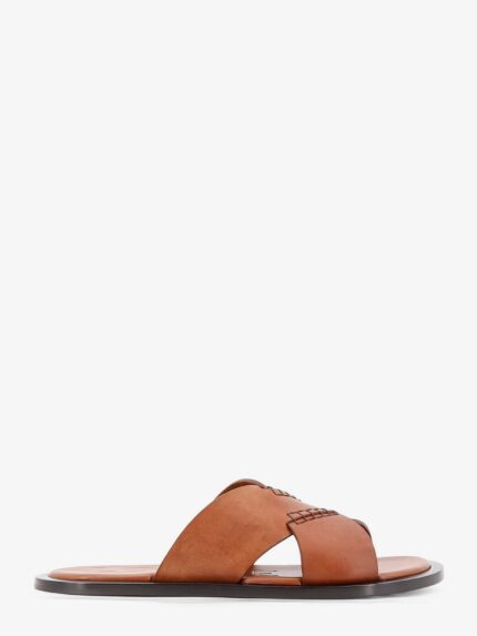 LOEWE Flex Leather Sandals With Crisscross Detail