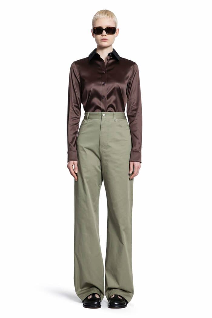 LOEWE High-waisted Trousers In Cotton