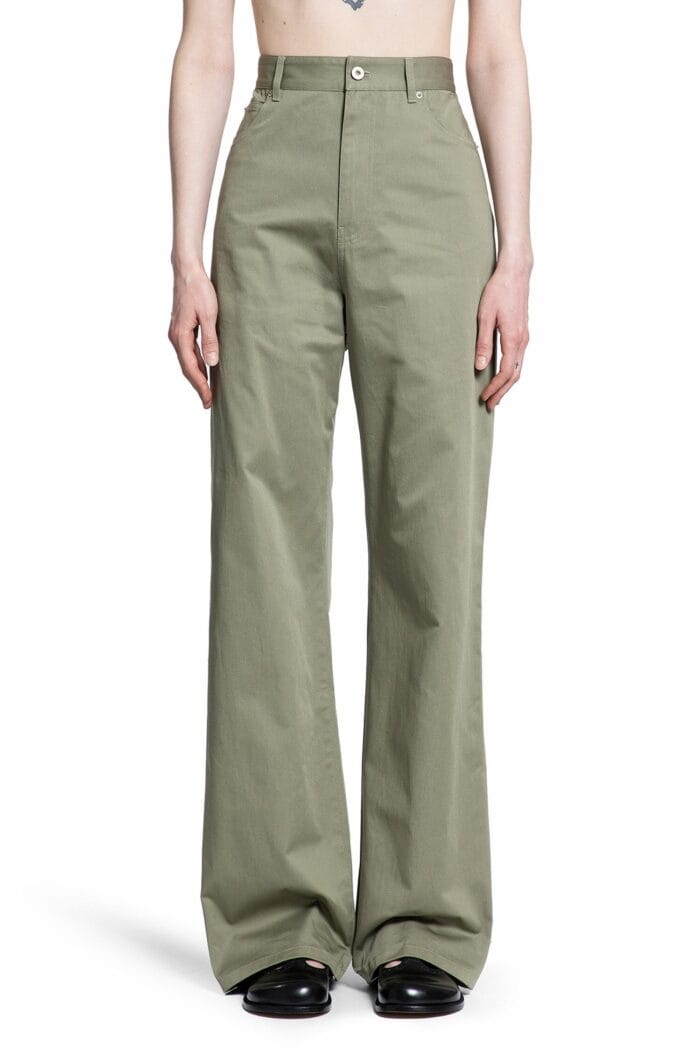 LOEWE High-waisted Trousers In Cotton