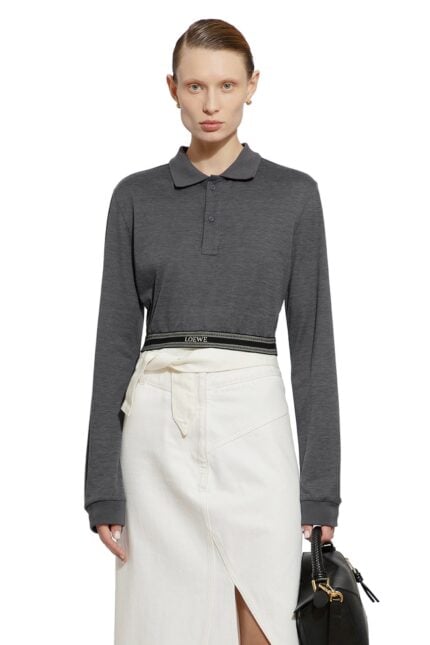 LOEWE Long Sleeve Cropped Polo