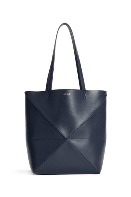 LOEWE Medium Puzzle Fold Tote In Shiny Calfskin