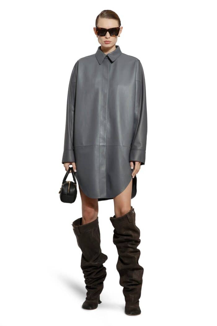 LOEWE Overshirt Leather Dress