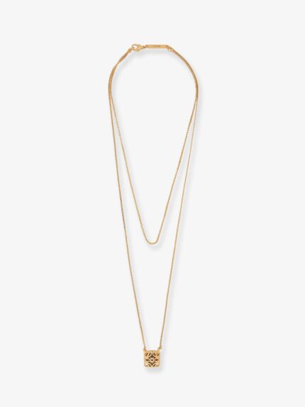 LOEWE Paula's Ibiza -Anagram Bombè Brass Necklace