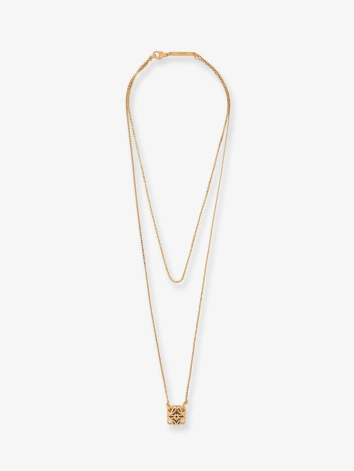 LOEWE Paula's Ibiza -Anagram Bombè Brass Necklace
