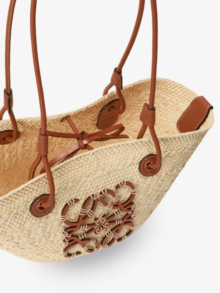 LOEWE Paula's Ibiza Anagram Palm Leaf And Leather Shoulder Bag