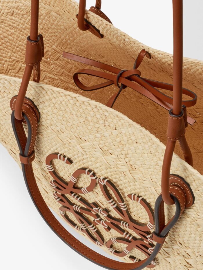 LOEWE Paula's Ibiza -Anagram Raffia And Leather Shoulder Bag