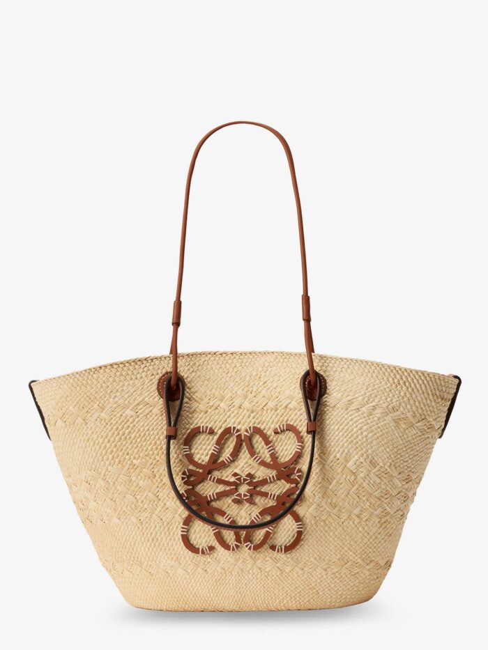 LOEWE Paula's Ibiza -Anagram Raffia And Leather Shoulder Bag