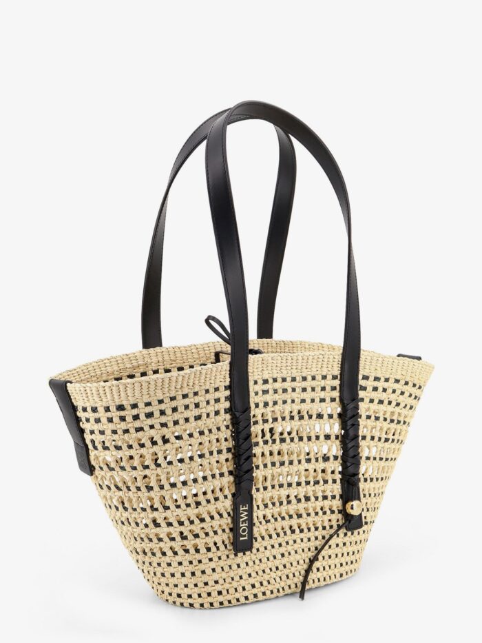LOEWE Paula's Ibiza -Braid Raffia And Leather Shoulder Bag