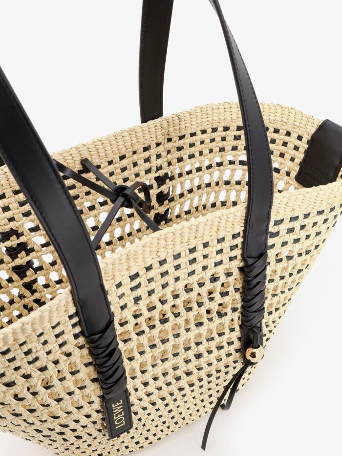 LOEWE Paula's Ibiza -Braid Raffia And Leather Shoulder Bag
