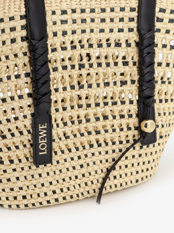 LOEWE Paula's Ibiza -Braid Raffia And Leather Shoulder Bag