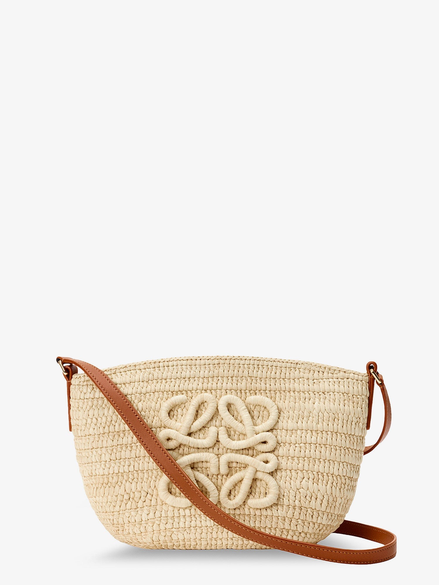 LOEWE Paula's Ibiza -Eclipse Raffia And Leather Crossbody Bag
