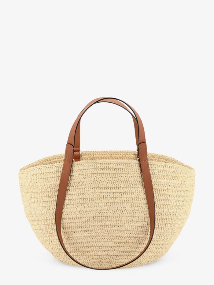 LOEWE Paula's Ibiza -Eclipse Raffia And Leather Handbag With 3D Anagram Logo