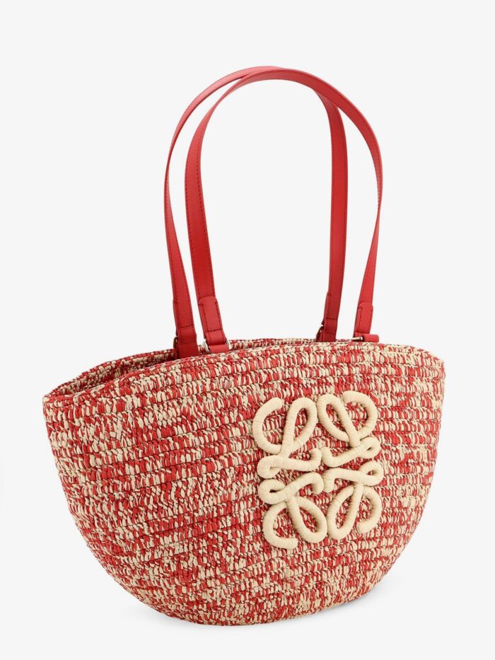 LOEWE Paula's Ibiza -Medium Eclipse Raffia And Leather Shoulder Bag With 3D Anagram Logo