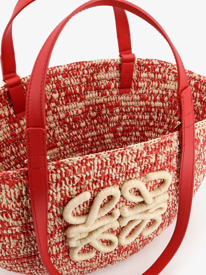 LOEWE Paula's Ibiza -Medium Eclipse Raffia And Leather Shoulder Bag With 3D Anagram Logo