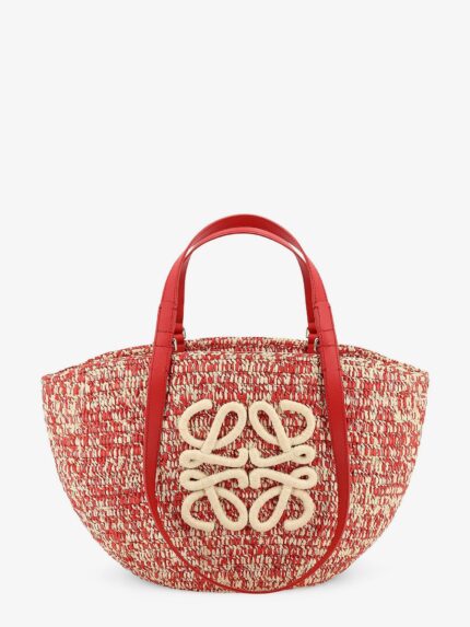 LOEWE Paula's Ibiza -Medium Eclipse Raffia And Leather Shoulder Bag With 3D Anagram Logo