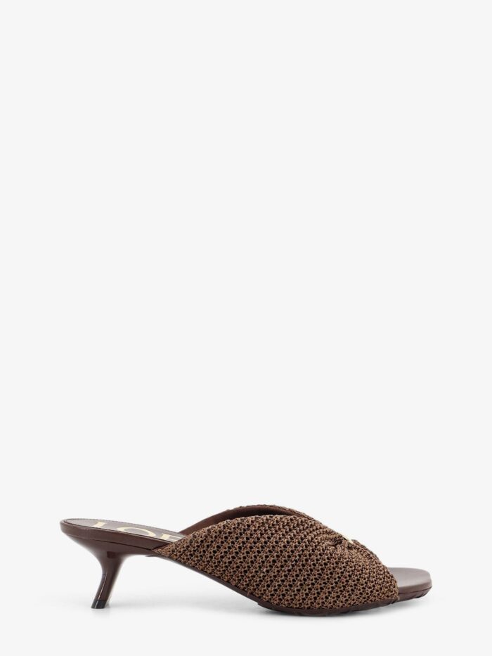 LOEWE Paula's Ibiza - Pebble Raffia Effect Sandals With Metal Logo Detail