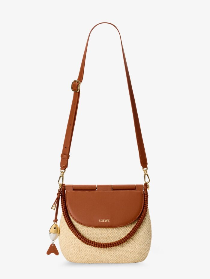 LOEWE Paula's Ibiza Raffia And Leather Pescador Crossbody Bag
