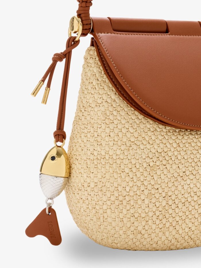 LOEWE Paula's Ibiza Raffia And Leather Pescador Crossbody Bag