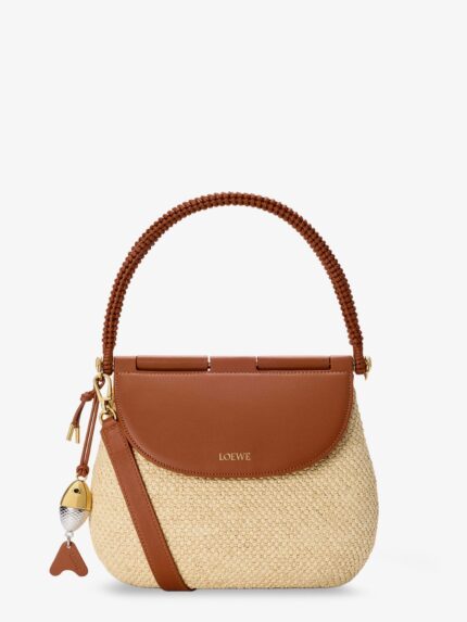 LOEWE Paula's Ibiza Raffia And Leather Pescador Crossbody Bag
