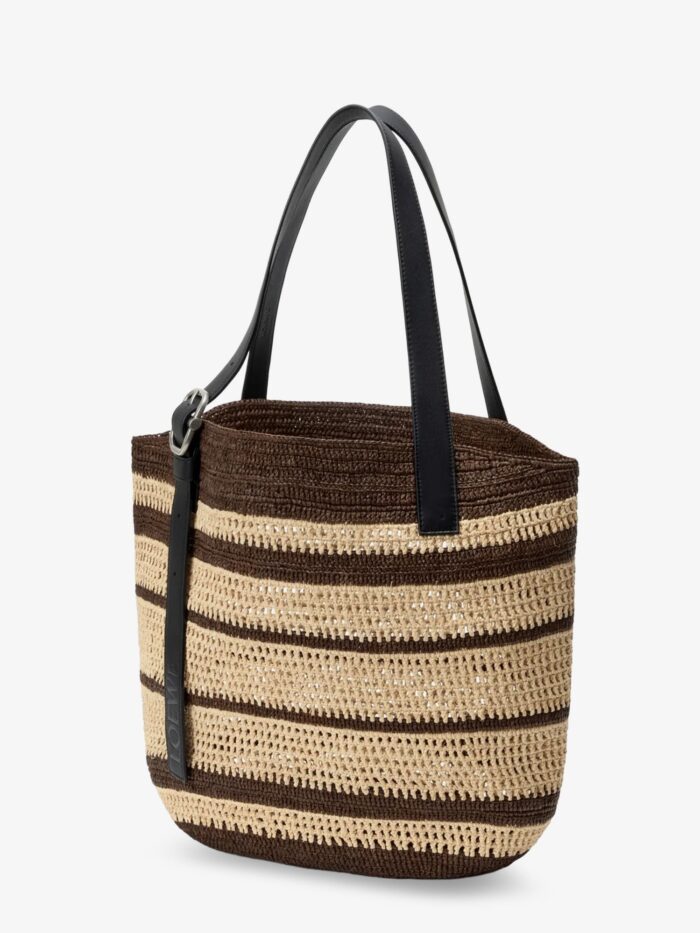 LOEWE Paula's Ibiza Two-Tone Raffia Loop Shopping Bag