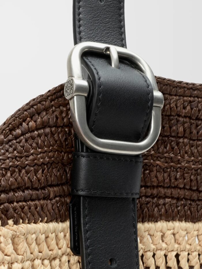 LOEWE Paula's Ibiza Two-Tone Raffia Loop Shopping Bag