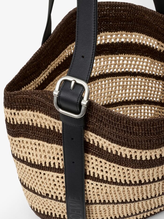 LOEWE Paula's Ibiza Two-Tone Raffia Loop Shopping Bag